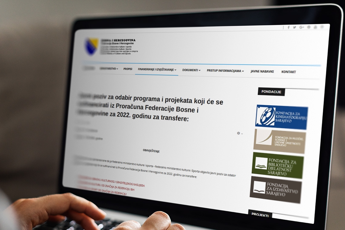 Federalno ministarstvo kulture i sporta objavilo Javni poziv za odabir programa i projekata za 2022. godinu