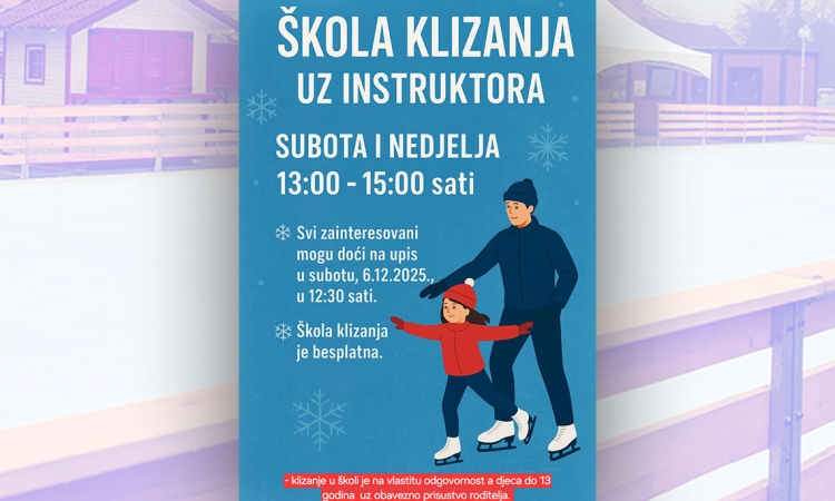 Besplatna škola klizanja uz instruktora