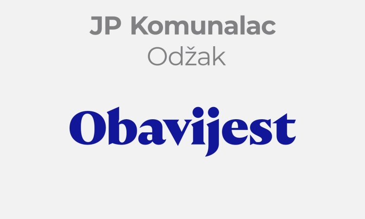 Obavijest o privremenom preseljenju JP Komunalac